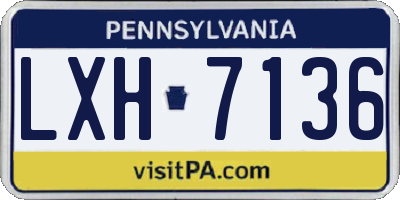 PA license plate LXH7136