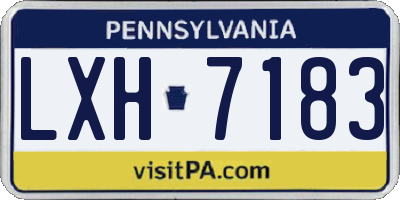 PA license plate LXH7183