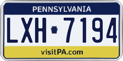 PA license plate LXH7194