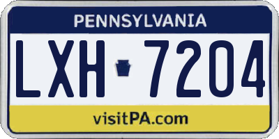 PA license plate LXH7204