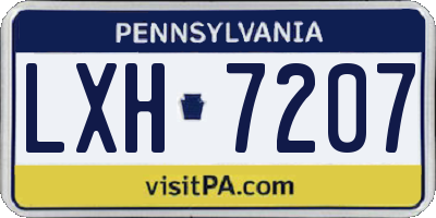 PA license plate LXH7207