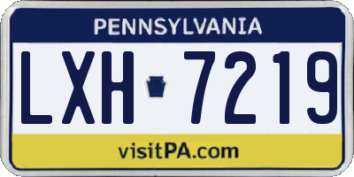 PA license plate LXH7219