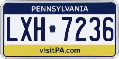PA license plate LXH7236