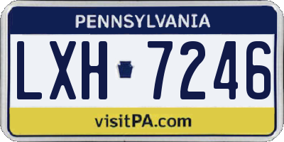 PA license plate LXH7246