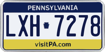 PA license plate LXH7278