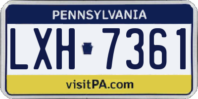 PA license plate LXH7361
