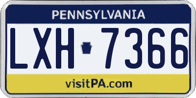 PA license plate LXH7366