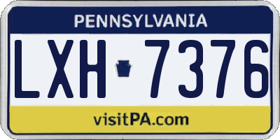PA license plate LXH7376