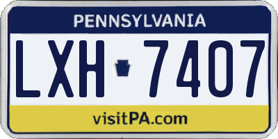 PA license plate LXH7407
