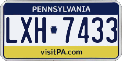 PA license plate LXH7433
