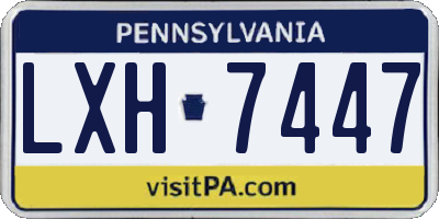 PA license plate LXH7447