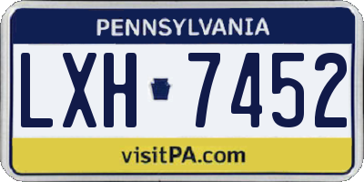 PA license plate LXH7452