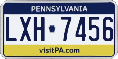 PA license plate LXH7456