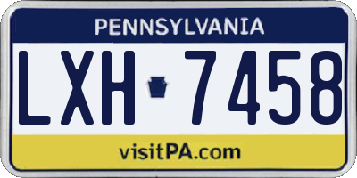 PA license plate LXH7458