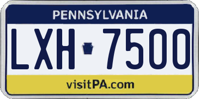 PA license plate LXH7500