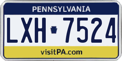 PA license plate LXH7524