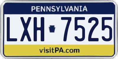 PA license plate LXH7525