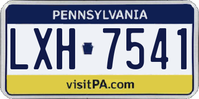 PA license plate LXH7541