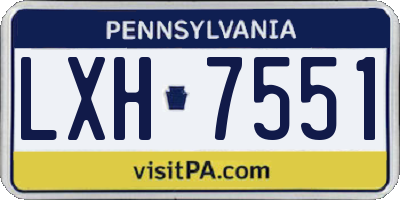 PA license plate LXH7551