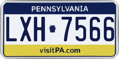 PA license plate LXH7566