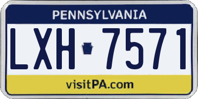 PA license plate LXH7571