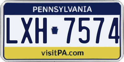 PA license plate LXH7574