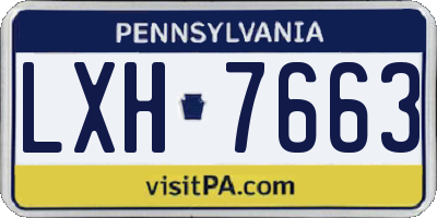 PA license plate LXH7663