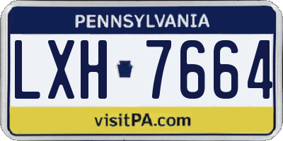 PA license plate LXH7664