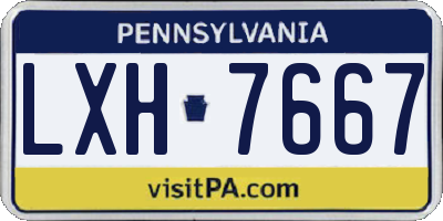 PA license plate LXH7667