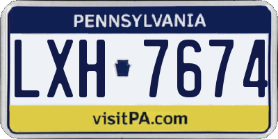PA license plate LXH7674