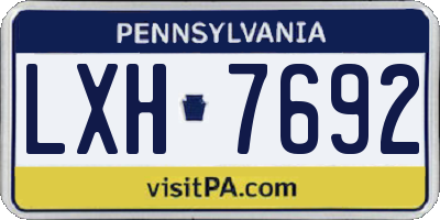 PA license plate LXH7692