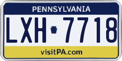 PA license plate LXH7718