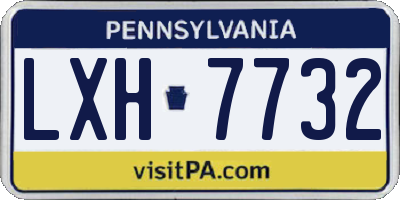 PA license plate LXH7732