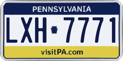 PA license plate LXH7771