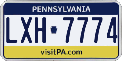 PA license plate LXH7774