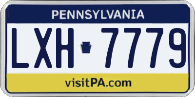 PA license plate LXH7779