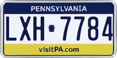 PA license plate LXH7784