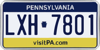 PA license plate LXH7801