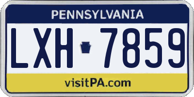 PA license plate LXH7859