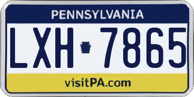 PA license plate LXH7865