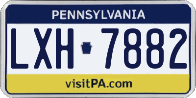 PA license plate LXH7882
