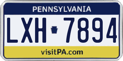 PA license plate LXH7894