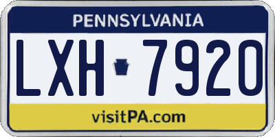PA license plate LXH7920