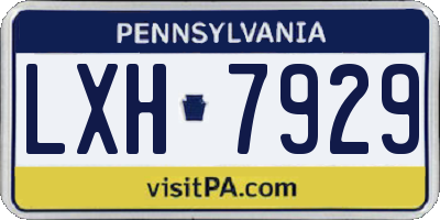 PA license plate LXH7929