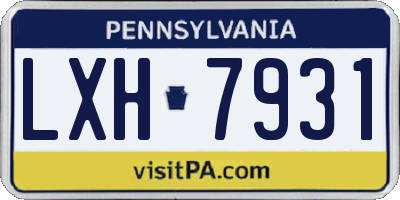 PA license plate LXH7931