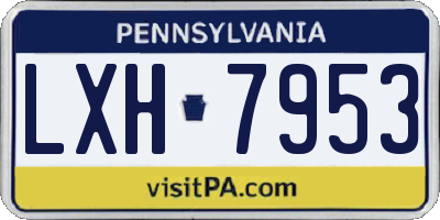 PA license plate LXH7953