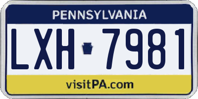 PA license plate LXH7981