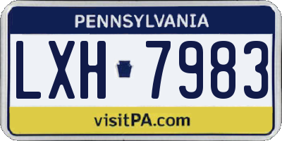 PA license plate LXH7983