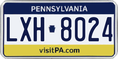 PA license plate LXH8024