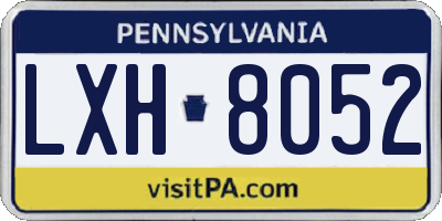 PA license plate LXH8052